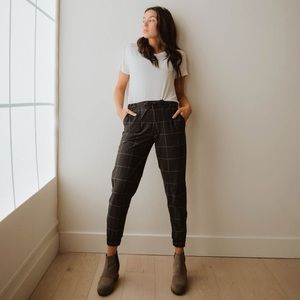 ALBION FIT Jetsetters Black Windowpane Joggers Pants